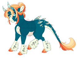 Size: 3600x2700 | Tagged: safe, artist:gigason, imported from derpibooru, oc, oc:longhorn, changepony, hybrid, horns, interspecies offspring, magical gay spawn, offspring, parent:pharynx, parent:sunburst, simple background, solo, transparent background