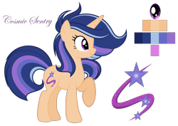 Size: 2557x1806 | Tagged: safe, artist:lunerymish, imported from derpibooru, oc, oc only, oc:cosmic sentry, pony, unicorn, base used, female, mare, offspring, parent:flash sentry, parent:twilight sparkle, parents:flashlight, raised hoof, simple background, solo, transparent background