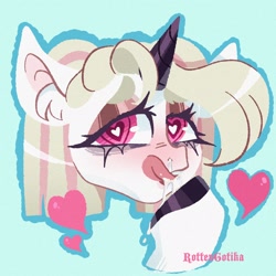 Size: 2048x2048 | Tagged: source needed, safe, artist:fleshyjudge, imported from derpibooru, pony, bust, female, heart, heart eyes, looking at you, mare, solo, tongue out, wingding eyes