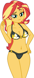 Size: 3137x7191 | Tagged: safe, artist:emeraldblast63, imported from derpibooru, sunset shimmer, equestria girls, bikini, black bikini, black swimsuit, breasts, busty sunset shimmer, clothes, legs together, simple background, solo, stupid sexy sunset shimmer, swimsuit, transparent background