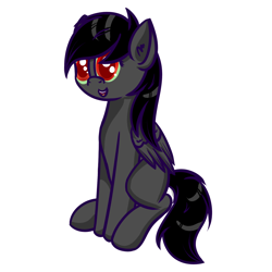 Size: 1280x1280 | Tagged: safe, artist:ask-fleetfoot, imported from derpibooru, king sombra, pegasus, pony, palette swap, race swap, recolor, rule 63, simple background, solo, white background