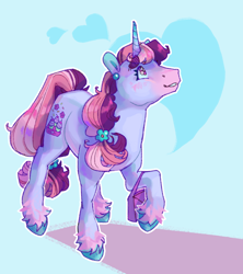 Size: 1656x1862 | Tagged: safe, artist:poniesart, imported from derpibooru, pony, unicorn, ear piercing, fusion, fusion:sugar belle, fusion:sugar belle (g2), piercing, solo