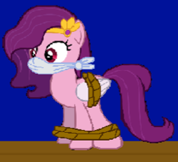 Size: 255x233 | Tagged: safe, imported from derpibooru, pipp petals, pegasus, pony, bondage, cloth gag, damsel in distress, g5, gag, kidnapped, over the nose gag, rope, rope bondage