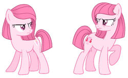 Size: 775x474 | Tagged: safe, artist:tanahgrogot, artist:tersisa, imported from derpibooru, oc, oc only, oc:annisa the good pony, oc:annisa trihapsari, earth pony, pony, angry, base used, cousins, duo, duo female, female, mare, siblings, simple background, transparent background, twins, unamused
