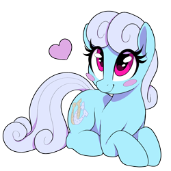 Size: 2000x2000 | Tagged: safe, artist:thebatfang, linky, shoeshine, earth pony, pony, blushing, female, heart, mare, prone, simple background, smiling, solo, transparent background