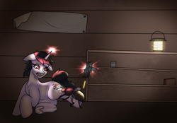 Size: 2360x1640 | Tagged: safe, artist:v-nuz, imported from derpibooru, insect, unicorn, fallout equestria, magic