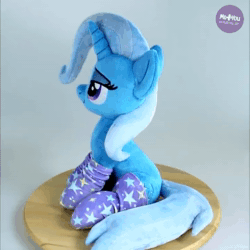 Size: 720x720 | Tagged: safe, artist:meplushyou, imported from derpibooru, trixie, pony, animated, clothes, irl, photo, plushie, socks, solo, webm
