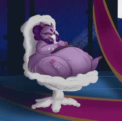 Size: 1926x1913 | Tagged: safe, artist:astr0zone, imported from derpibooru, them's fightin' herds, belly, big belly, community related, fat, female, huge belly, keyboard, nidra (tfh), solo, tapir