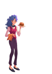 Size: 2480x3508 | Tagged: safe, anonymous artist, imported from derpibooru, human, burger, food, g5, hamburger, humanized, misty brightdawn, simple background, solo, transparent background