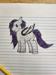 Size: 3000x4000 | Tagged: safe, artist:volk204, imported from derpibooru, bat pony, lined paper, solo, traditional art