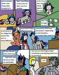 Size: 1348x1728 | Tagged: safe, artist:ask-luciavampire, imported from derpibooru, oc, alicorn, bat pony, earth pony, pony, unicorn, werewolf, comic, powers, tumblr