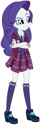 Size: 528x1616 | Tagged: safe, artist:sarahalen, imported from derpibooru, rarity, human, equestria girls, friendship games, alternate universe, base used, clothes, crystal prep academy uniform, female, role reversal, school uniform, simple background, solo, white background