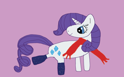 Size: 1600x1000 | Tagged: safe, artist:snowfilly, imported from twibooru, rarity, pony, unicorn, clothes, female, image, mare, png, rarity day, scarf, socks, solo