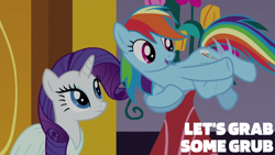 Size: 1920x1080 | Tagged: safe, edit, edited screencap, editor:quoterific, imported from derpibooru, screencap, rainbow dash, rarity, rarity investigates