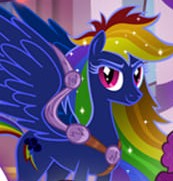 Size: 173x181 | Tagged: safe, imported from derpibooru, rainbow dash, pegasus, cropped, female, gameloft, mare, my little pony: magic princess, nightmare rainbow dash, nightmarified