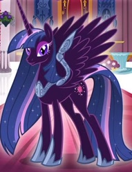 Size: 308x404 | Tagged: safe, imported from derpibooru, twilight sparkle, alicorn, cropped, female, gameloft, mare, my little pony: magic princess, nightmare twilight, nightmarified, twilight sparkle (alicorn)