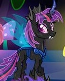 Size: 128x160 | Tagged: safe, imported from derpibooru, twilight sparkle, changeling, changelingified, cropped, female, gameloft, my little pony: magic princess, species swap, twiling