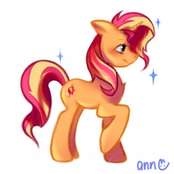Size: 3000x3000 | Tagged: safe, artist:anndraws, imported from derpibooru, sunset shimmer, pony, unicorn, female, simple background, solo, white background