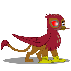 Size: 1000x1000 | Tagged: safe, artist:warren peace, imported from derpibooru, oc, oc only, oc:gawain bloodfeathers, griffon, fallout equestria, ashes town, cyber eye, facial hair, male, mercenary, moustache, nudity, prosthetic eye, prosthetics, scar, shadow, sheath, simple background, solo, talon merc, transparent background