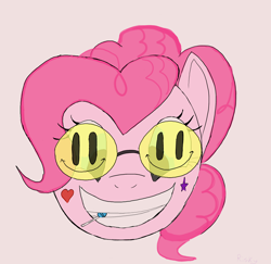 Size: 2916x2832 | Tagged: safe, artist:riskypony, imported from derpibooru, pinkie pie, candy, drugs, food, lollipop, raver, sunglasses
