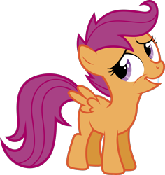 Size: 2000x2115 | Tagged: safe, artist:shutterflyyay, imported from derpibooru, scootaloo, pegasus, pony, blank flank, female, filly, foal, head tilt, simple background, solo, transparent background, vector