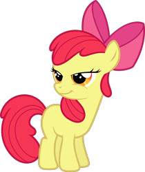 Size: 2000x2381 | Tagged: safe, artist:shutterflyyay, imported from derpibooru, apple bloom, earth pony, pony, blank flank, determined look, female, filly, foal, simple background, smiling, smirk, solo, transparent background, turned head, vector