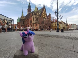 Size: 4208x3120 | Tagged: safe, artist:marybu_0400, imported from derpibooru, twilight sparkle, unicorn, irl, photo, plushie, poland, solo, twiggie, wrocław