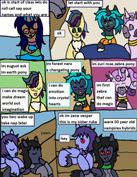 Size: 1211x1564 | Tagged: safe, artist:ask-luciavampire, imported from derpibooru, oc, changeling, earth pony, pony, undead, vampire, vampony, werewolf, zebra, comic, tumblr