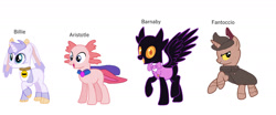 Size: 1280x532 | Tagged: safe, artist:princessmichelle431, imported from twibooru, pegasus, pony, unicorn, aristotle, barnaby, base used, billie, billie bust up, fantoccio, genderfluid, ponified