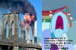 Size: 1280x852 | Tagged: safe, artist:homersimpson1983, imported from ponybooru, screencap, rainbow dash, 9/11, crying