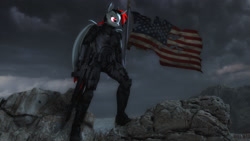 Size: 2560x1440 | Tagged: safe, artist:artempredator, anthro, 3d, american flag, female, source filmmaker