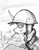 Size: 2074x2641 | Tagged: safe, artist:incrediblepanzer, imported from derpibooru, changeling, equestria at war mod, cigarette, headcanon, helmet, monochrome, smoking, solo