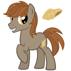 Size: 1000x1000 | Tagged: safe, artist:the smiling pony, imported from derpibooru, earth pony, pony, .svg available, conch, cutie mark, grin, looking at you, raised hoof, simple background, smiling, solo, svg, transparent background, vector