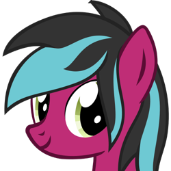 Size: 500x500 | Tagged: safe, artist:the smiling pony, imported from derpibooru, oc, oc only, oc:razzmatazz gleam, pony, .svg available, bust, looking at you, simple background, smiling, solo, svg, transparent background, vector