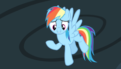 Size: 1266x720 | Tagged: safe, imported from derpibooru, screencap, rainbow dash, pony, equestria games (episode), friendship express, locomotive, solo, steam locomotive, train