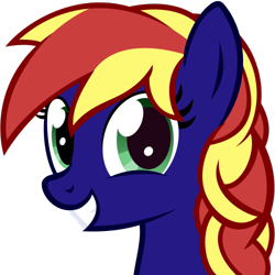 Size: 500x500 | Tagged: safe, artist:the smiling pony, imported from derpibooru, oc, oc only, oc:jade spark, pony, .svg available, braid, bust, grin, looking at you, simple background, smiling, solo, svg, transparent background, vector