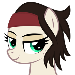 Size: 500x500 | Tagged: safe, artist:the smiling pony, imported from derpibooru, oc, oc only, oc:null, pony, .svg available, bust, headband, lidded eyes, looking at you, simple background, smiling, solo, svg, transparent background, vector