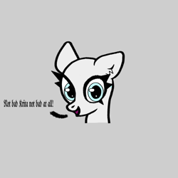Size: 1000x1000 | Tagged: safe, artist:scandianon, imported from derpibooru, oc, oc only, pony, bald, dialogue, female, looking at you, mare, simple background, talking to viewer