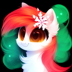 Size: 1024x1024 | Tagged: safe, editor:jasmindreasond, imported from derpibooru, oc, oc only, oc:tiny jasmini, pegasus, pony, ai content, ai generated, cheek fluff, cute, ear fluff, female, flower, flower in hair, fluffy, generator:stable diffusion, mare, pegasus oc, prompter:jasmindreasond, smiling, solo, wings