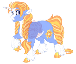 Size: 3199x2700 | Tagged: safe, artist:gigason, imported from derpibooru, oc, oc:sun stone, pony, unicorn, female, mare, offspring, parent:rockhoof, parent:sunshine smiles, simple background, solo, transparent background