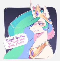 Size: 1459x1486 | Tagged: safe, artist:purplesound, imported from derpibooru, princess celestia, alicorn, pony, dialogue, solo