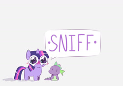 Size: 1540x1073 | Tagged: safe, artist:purplesound, imported from derpibooru, spike, twilight sparkle, dragon, pony, unicorn, big eyes, teary eyes, unicorn twilight