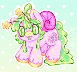 Size: 1103x1030 | Tagged: safe, artist:ibbledribble, imported from derpibooru, oc, oc only, oc:slime berry, original species, pony, snail, snail pony, antenna, antennae, solo