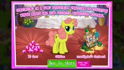 Size: 1280x720 | Tagged: safe, imported from derpibooru, giddilee, unicorn, advertisement, female, gameloft, gem, mare