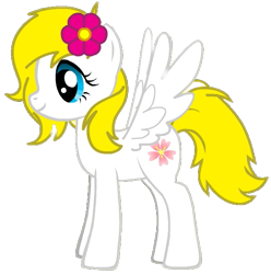 Size: 617x623 | Tagged: safe, artist:hunterbrony101, imported from derpibooru, oc, oc only, oc:clarissa bloom, pegasus, pony, pony creator, female, flower, flower in hair, simple background, solo, transparent background