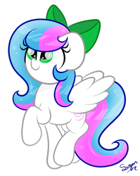 Size: 764x962 | Tagged: safe, artist:sugarcloud12, imported from derpibooru, oc, oc only, oc:sugar cloud, pegasus, pony, bow, female, hair bow, mare, simple background, solo, transparent background