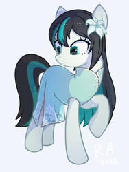 Size: 3000x4000 | Tagged: safe, artist:raineve, imported from derpibooru, earth pony, pony, chinese dress, clothes, commission, cute, dress, solo