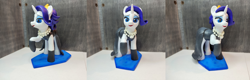 Size: 6000x1920 | Tagged: safe, artist:neo glin, imported from derpibooru, rarity, pony, unicorn, clothes, craft, female, figurine, jewelry, mare, photo, sculpture, smiling, solo