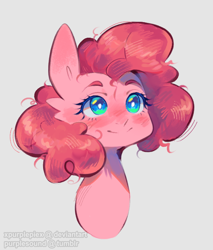 Size: 588x689 | Tagged: safe, artist:purplesound, imported from derpibooru, pinkie pie, earth pony, pony, bust, smiling, solo
