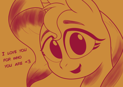 Size: 7016x4961 | Tagged: safe, artist:realgero, imported from derpibooru, sunset shimmer, pony, unicorn, female, looking at you, mare, monochrome, positive ponies, simple background, solo, talking to viewer